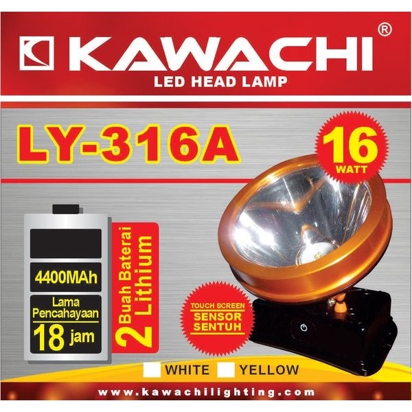Senter Kepala Kawachi 16 Watt LY-316A Touch Screen Baterai Lithium