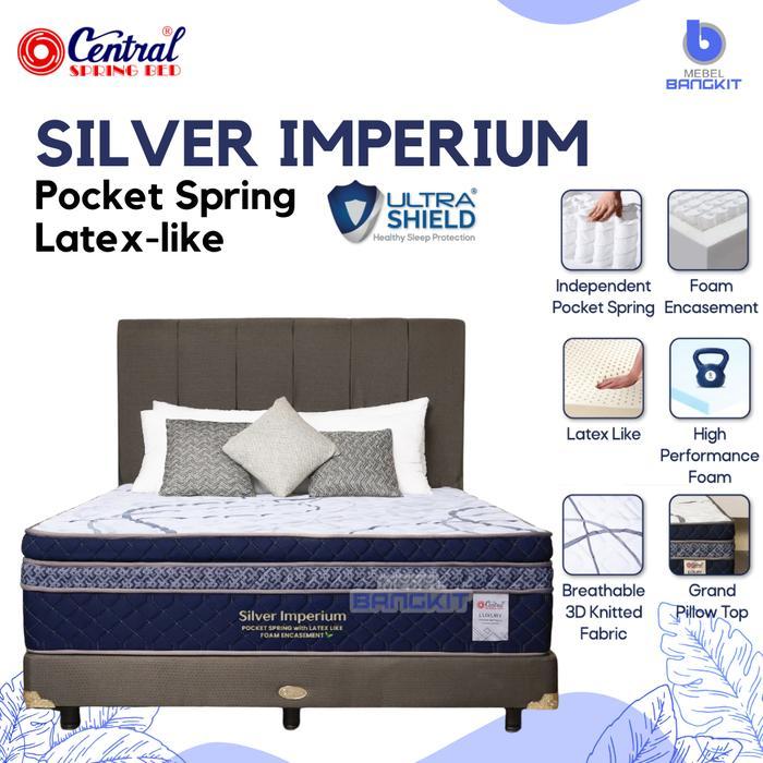 Central Silver Imperium Pocket Spring Latex-like springbed Kasur / SET divan sandaran (90/100/120/14