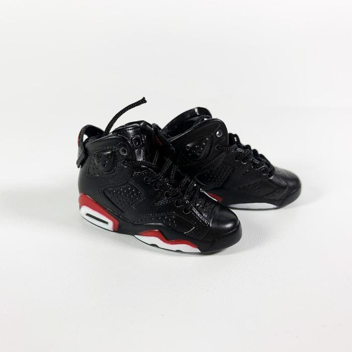 Ready AIR JORDAN 6 AJ6 BLACK INFRARED 3D SNEAKERS KEYCHAIN MINIATUR