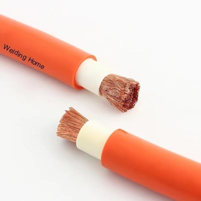 Kabel Las Full Tembaga Welding Cable Mesin Las 16Mm 25Mm 35Mm Orange