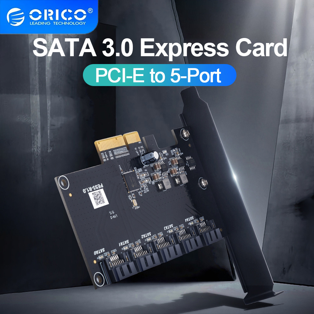 ORICO PCI-E to 5-Port SATA3.0 Expansion Card PCI-E X4 Slot Support 6Gbps PCI-E to SATA Adapter HUB