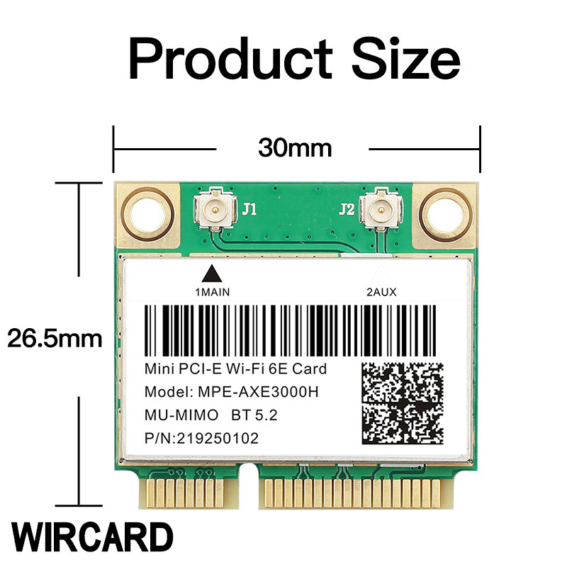 WiFi 6E AX210HMW Bluetooth 5.3 Mini PCI-E Wifi Card For AX210 5374Mbps 802.11ax 2.4G/5G/6G WiFi 6