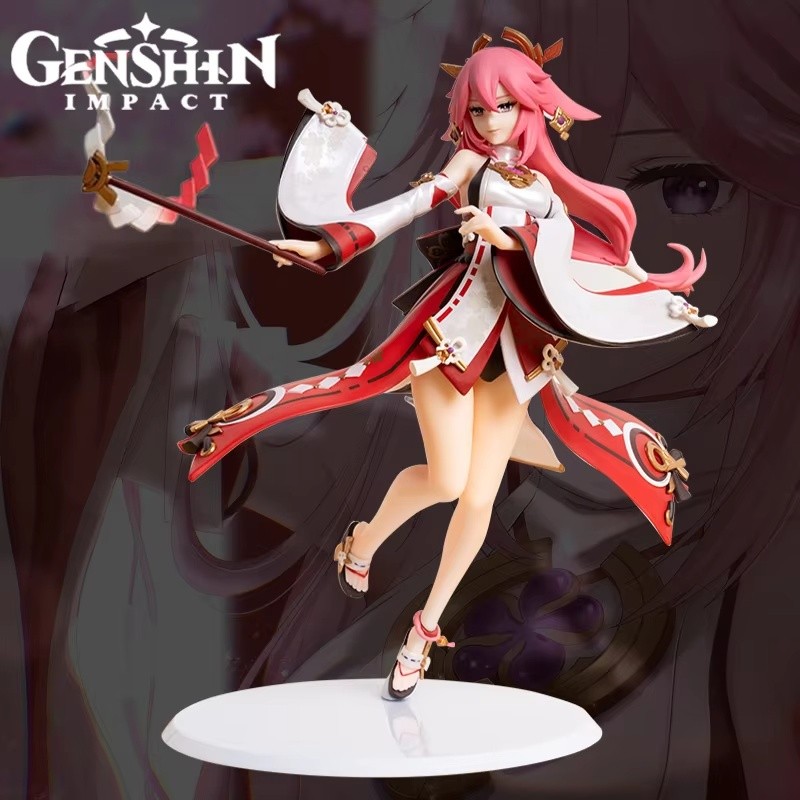 Genshin Impact Anime Figure Yae Miko Game Peripheral Sexy Foxs Beauty Girl Manga Statue Action