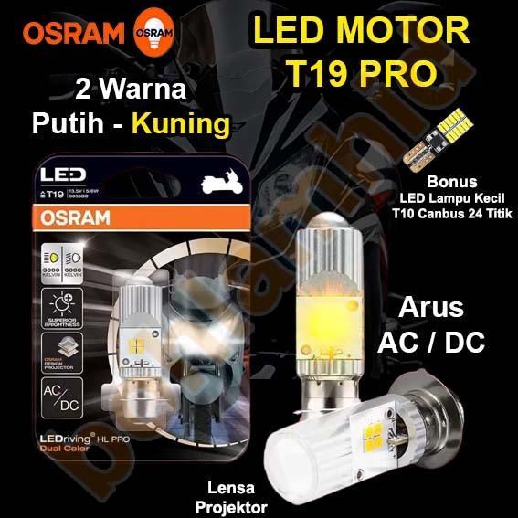 LED Motor HAYATE OSRAM T19 PRO 2Warna Putih Kuning H6 M5 T19