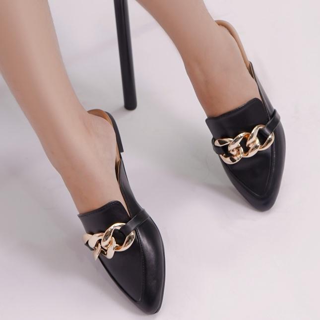 Donatello - Amora Sepatu Sandal Wanita Slip On Mules Size 36 40 Casual Sendal Slop Teplek Flat Ujung