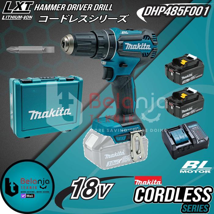 Makita Mesin Bor Cordless D485 F001 18V Hammer Driver Drill 18 Volt D485F001 D 485 F001 LXT
