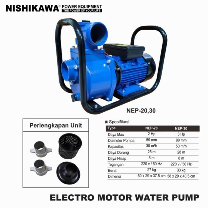 Mesin Pompa Air ALKON Listrik NISHIKAWA Elektromotor - Dinamo ALKON, 2 Inch