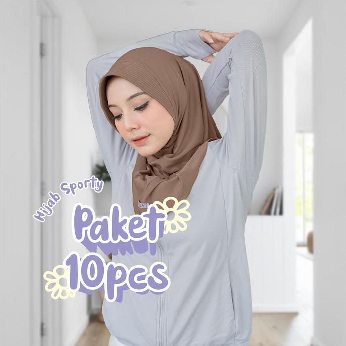 Paket Usaha Jilbab Hijab Instan Kerudung Panjang Standar Sporty Instan Khimar Sporty Olahraga Daily