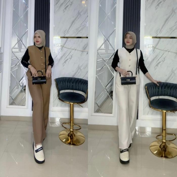 [Rns Fashion] - Kylie Vest Set - [ Sepecial Live Gwen ] Setelan Vest Wanita - Vest Setelan Wanita
