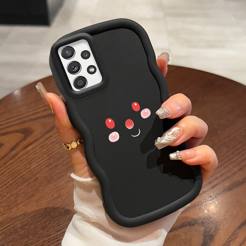 Casing Untuk Samsung A52 4G A52 5G A52s Case Casing Tas Emoji Merah pola HP Cesing lunak Silikon Sof