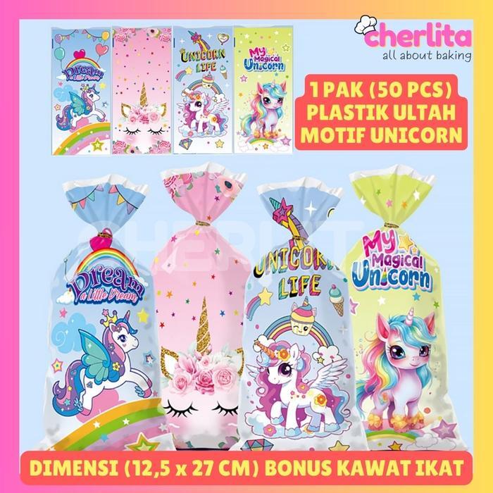 50 PCS Plastik Cookies Snack Ulang Tahun Packaging Kue Kering Hampers