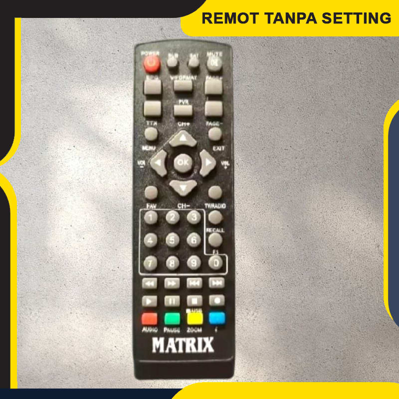 Remot set top box matrix Garuda biru/Remot matrix Garuda biru TANPA SETTING FREE BUBBLE - Langsung K