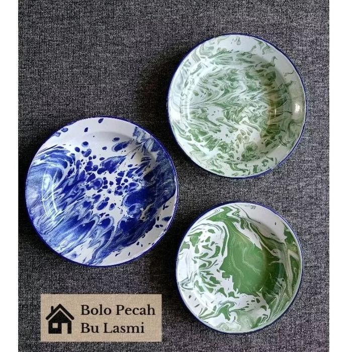 BL - Piring BLIRIK / Piring Motif Blirik Jadul Seng Enamel / Piring Jadul