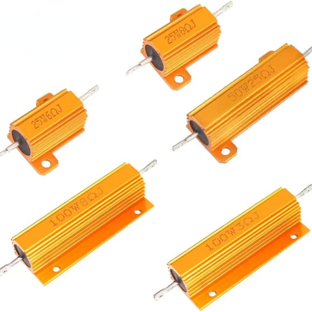 10PCS/Box RX24 Resistance Kit- Aluminum Power Resistors 25W 6Ohm 8Ohm 50W 25Ohm 100W 3Ohm 8Ohm Heat
