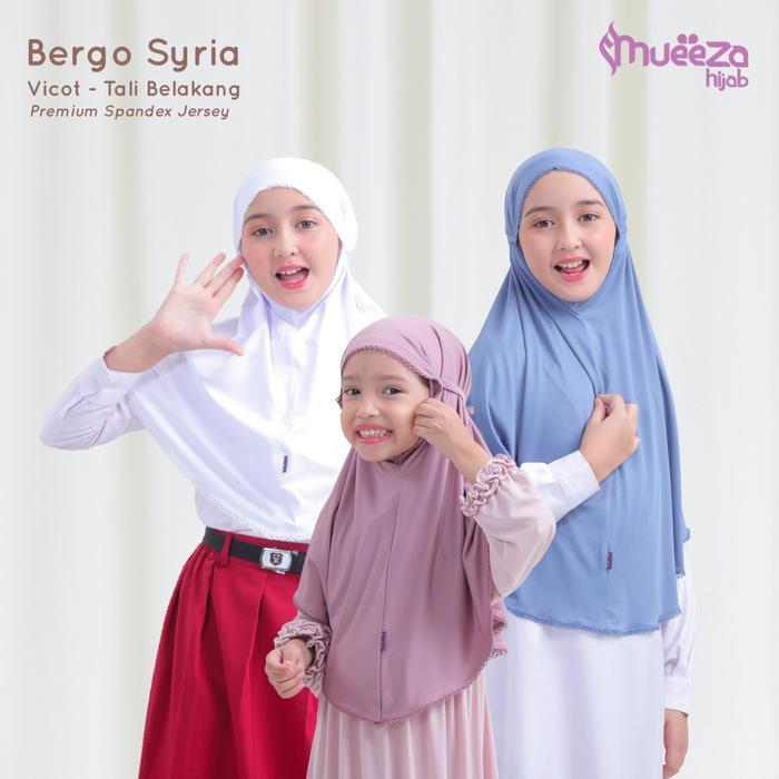 Bergo Tali Non Pad Mueeza Jibab Bergo Syiria Hijab Syari Anak Perempuan Bergo Anak