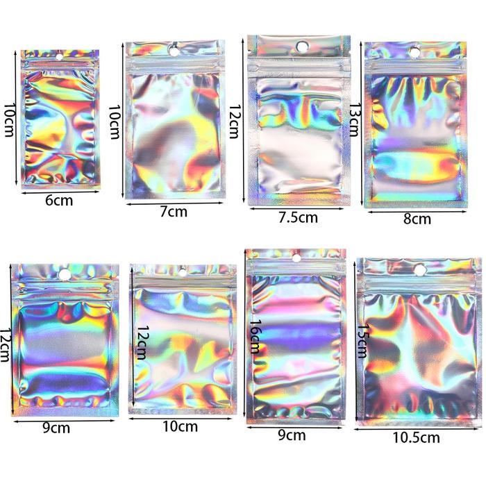 [TS] Lot Plastik Ziplock Hologram - Plastik Klip Ziplock Zipper Hologram Bening Souvenir freebies