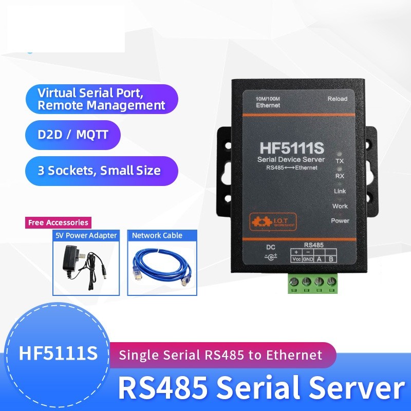 STOK TERBATAS  RS485 Serial to Ethernet Converter RS 485 to TCP/IP Ethernet Server Converter Module 