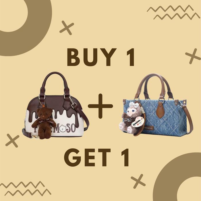 {Hk.Fashion X Moonbags} Tas Selempang Hemastian & Felemoso Dua Tas Dalam Satu Paket Desain Serbaguna