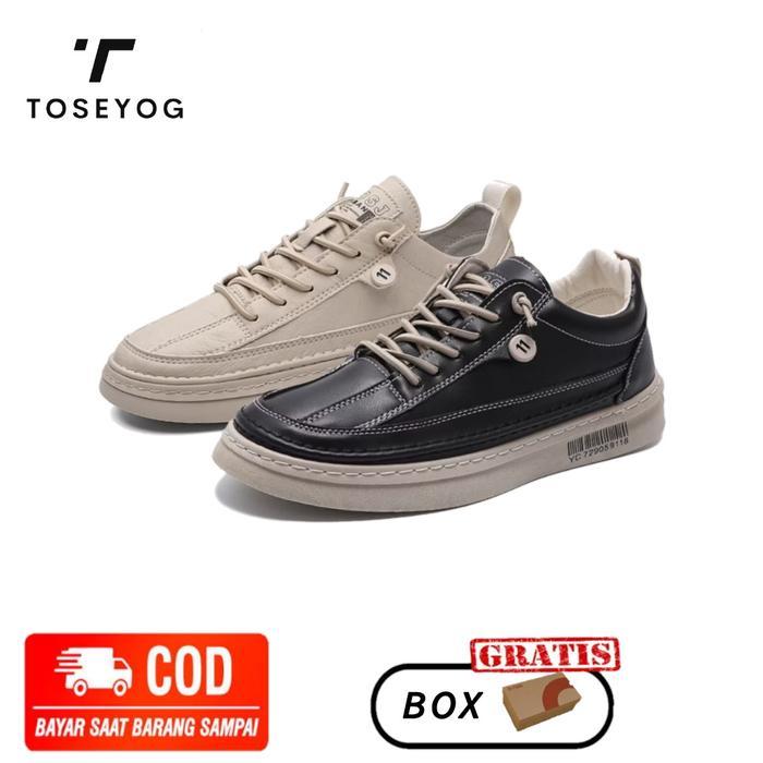 Fladeo Footwear - Toseyog 014 Sepatu Pria Sepatu Kulit Cowok Keren (Gratis Kaos Kaki)