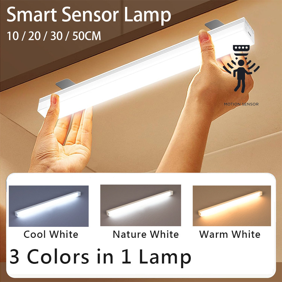 Usb Type C Rechargeable Motion Sensor Led Bar Light Induction Night Light Portable For Kitchen Bed