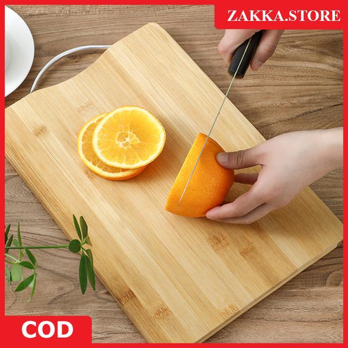 ZAKKASTORE Talenan Bambu Premium Talenan premium bulat potong buah sayur daging extra tebal talenan