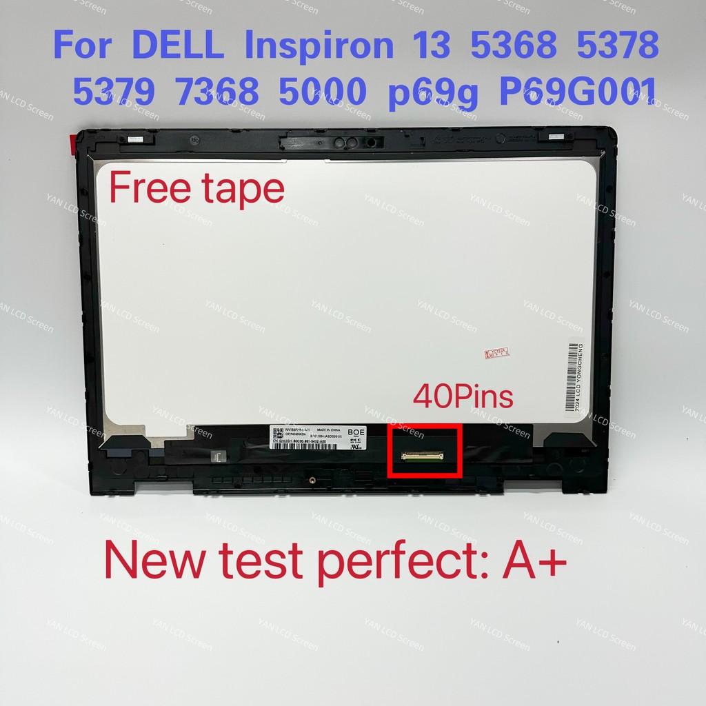 13.3" For Dell Inspiron 13 5368 5378 5379 7368 5000 P69G P69G001 Display Laptop Lcd Touch Screen