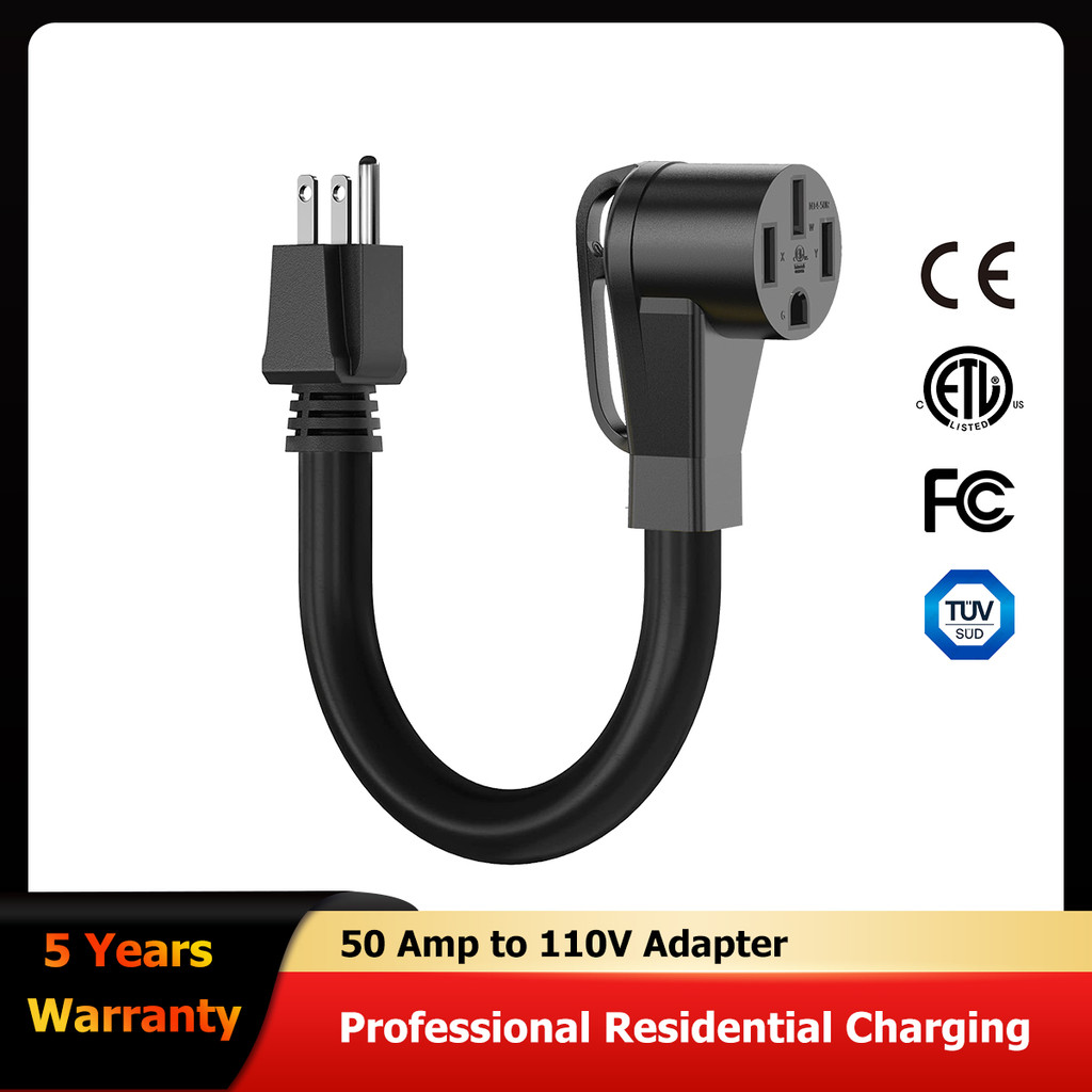 BESTPRICE 50 Amp RV to 15 Amp 110V Adapter Power Cord NEMA 5-15P 15 Amp Male Plug to 14-50R 50 Amp F