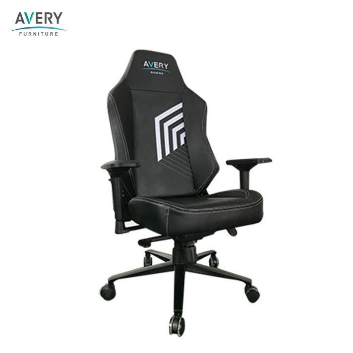 Avery - OGC003 - Kursi Gaming STEEL Premium Quality Back Support Black - Hitam