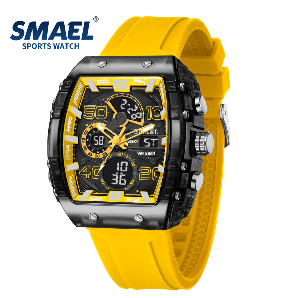 Smael 8109 Dual Display Led Night Light Leisure Student Electronic Watch New Men'S Watch
