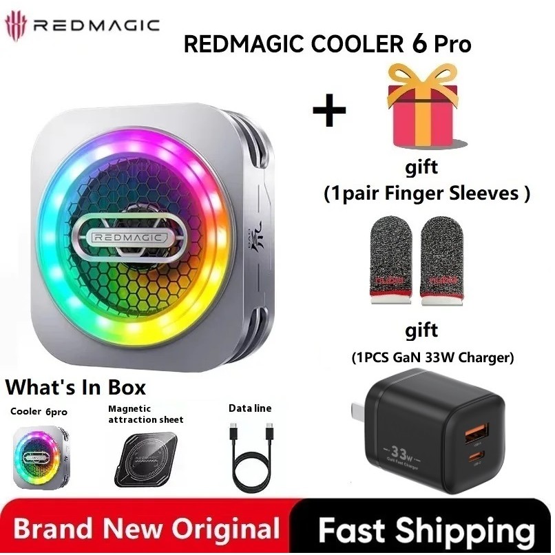 Nubia RedMagic Cooler 6 Pro Radiator Magnetic Smart Ice FunCooler 30W VC Liquid Cooling RGB LED AI