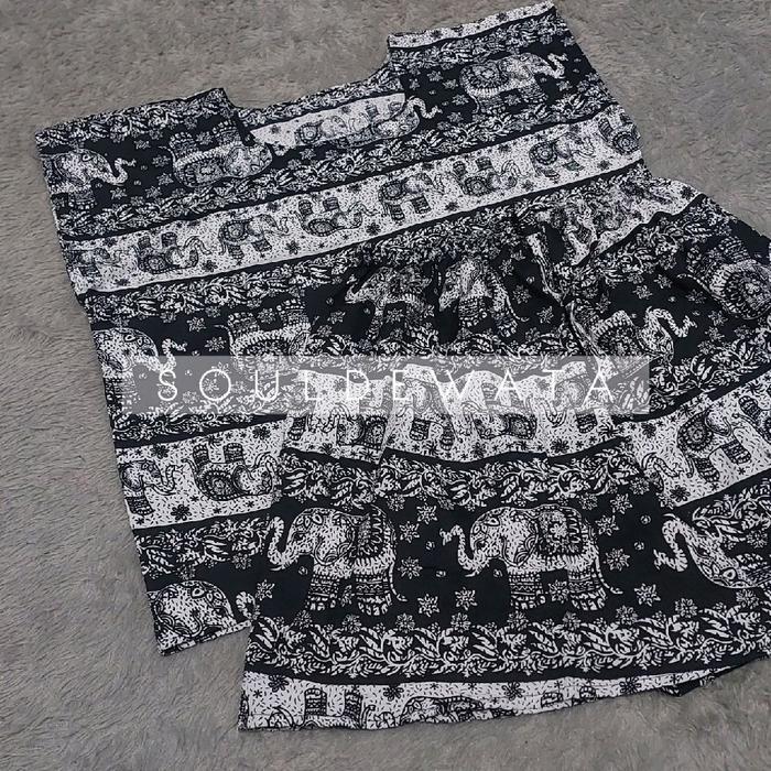 (Jumbo) Setelan Baby Doll Motif Baru One Set Baju Tidur Rayon