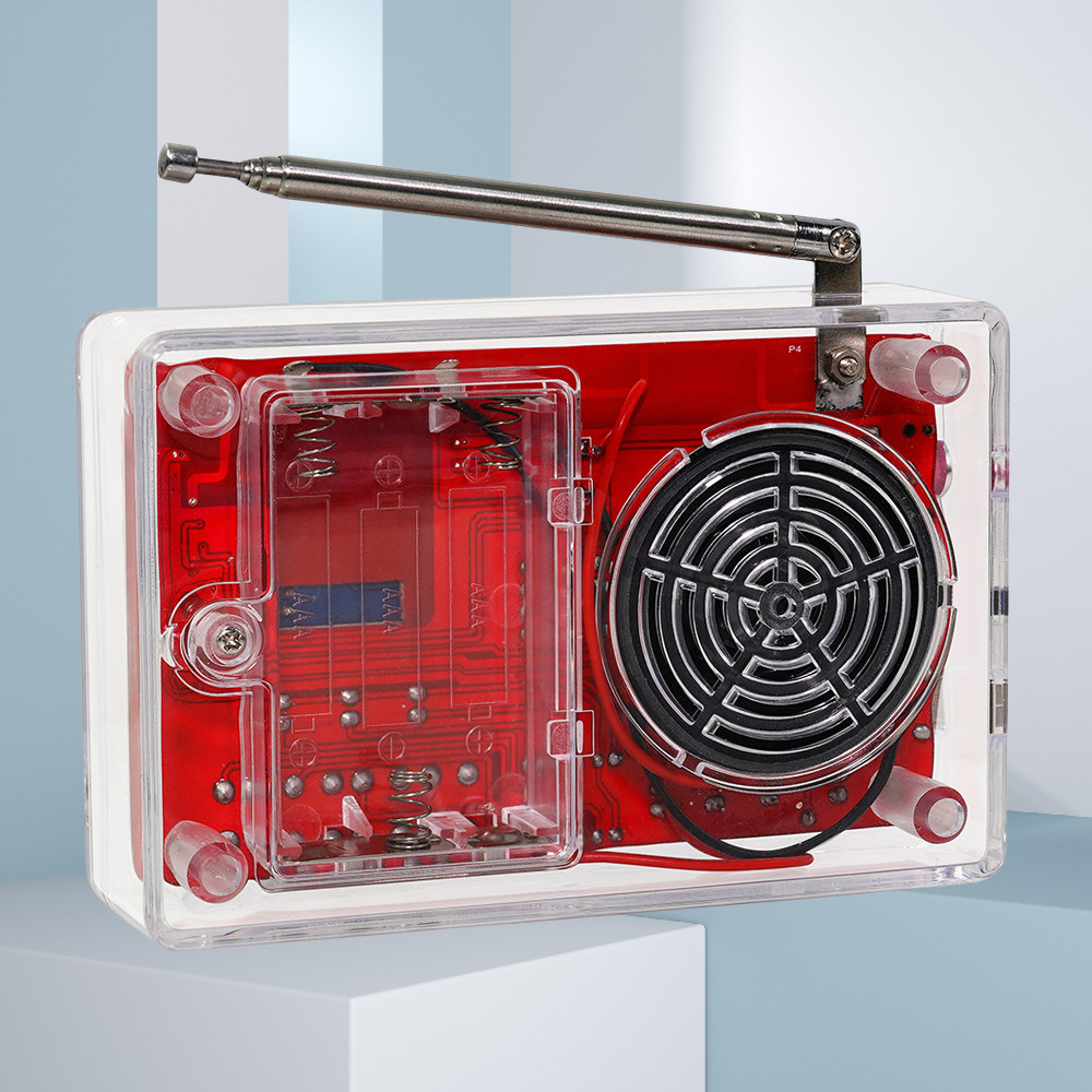 Terbaik DIY FM Simple Radio Kit Electronic 87-108MHZ Adjustable RDA5807 LED Light Soldering Practice