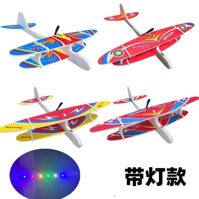 Tatajoy Tamiya Toys - Mainan Pesawat Terbang Elektrik Tanpa Remote Led Diy Plane Su-27 Su-35