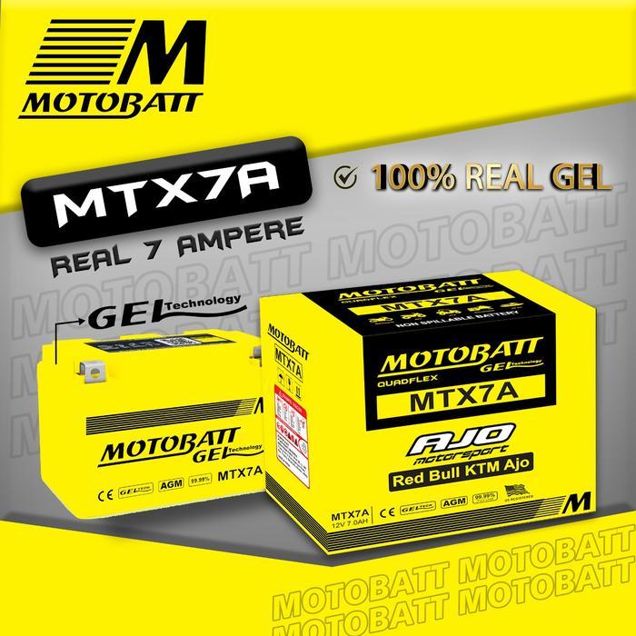 Sedia AKI KAWASAKI NINJA 250 KARBU / NINJA 250 FI - MOTOBATT MTX7A - 12V7AH ORIGINAL
