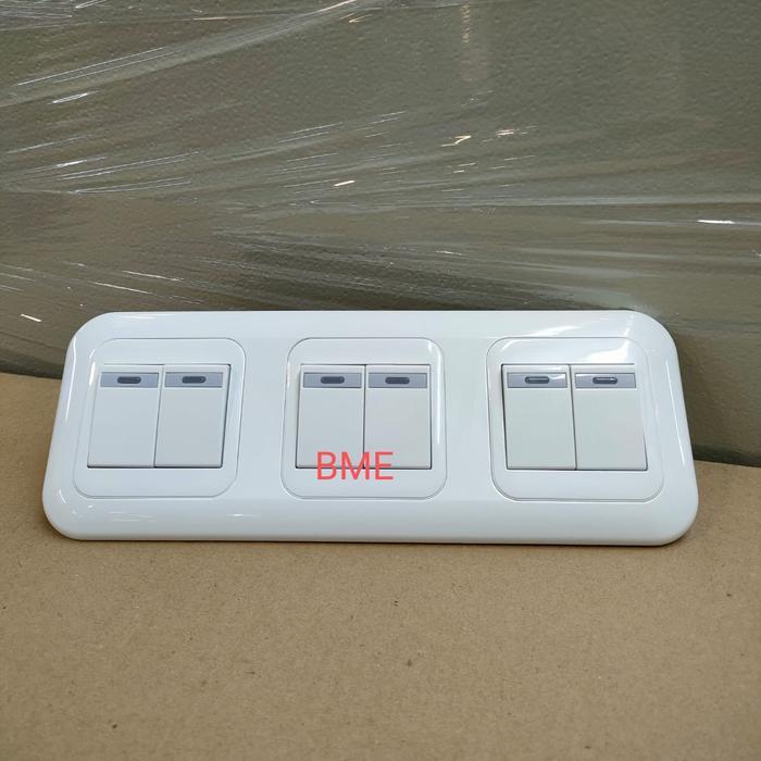 PANASONIC SAKLAR 6 GANG HOTEL LAMPU ILUMINASI 2 ARAH