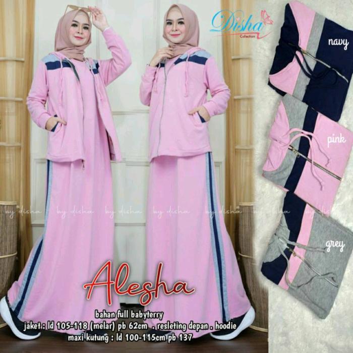 RATI - Alesha Set Baju Olahraga Wanita Muslimah Modis Kekinian Bisa Cod by Hijab Fashion Solo