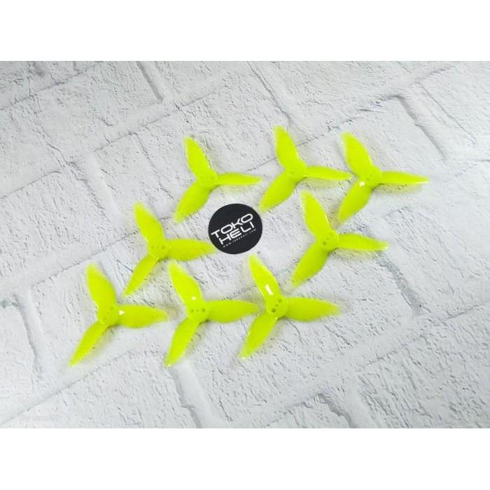 4 PAIR GEMFAN HURRICANE 2023 3 BLADE 2" PROPELLER - YELLOW