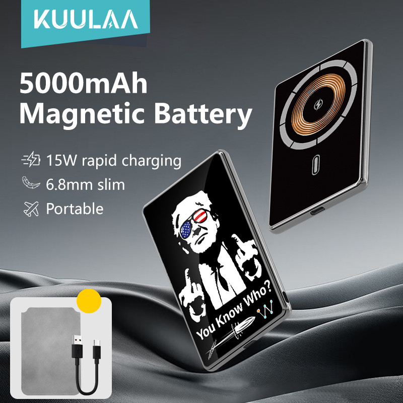 Kuulaa Magnetic Power Bank 5000Mah Wireless Phone Charger External Battery Fast Charging For 16 15
