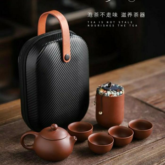 Portable tea set Teapot cangkir set teh kopi travel tea pot set