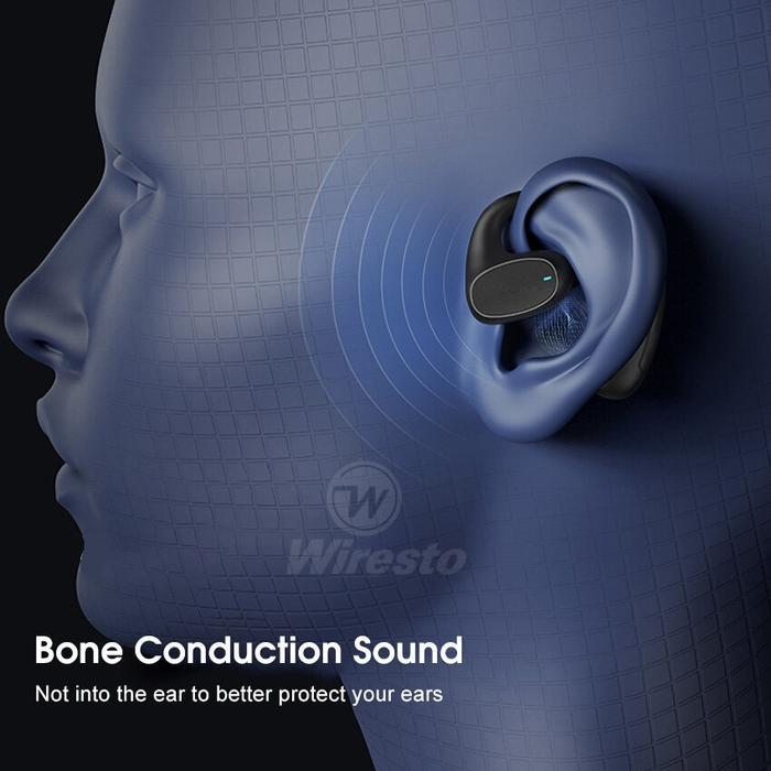 Wiresto Tws Earphone Bluetooth, Headphone Konduksi Tulang, Earphone