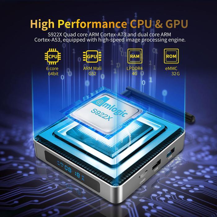 X96 X9 Android 9.0 Smart Tv Box Amlogic S922X 4Gb 32Gb 2.4G/5G Dual