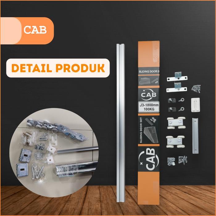 Cab Rel Pintu Geser / Sliding Rail Galvanis 1.8M & 2.1M Komplit Set / Tahan Lama & Anti Karat