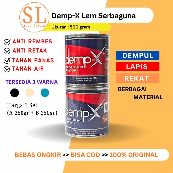 Lem Epoxy Anti Bocor DEMP-X 500g Merekat Dalam Air Kolam Ikan - Renang