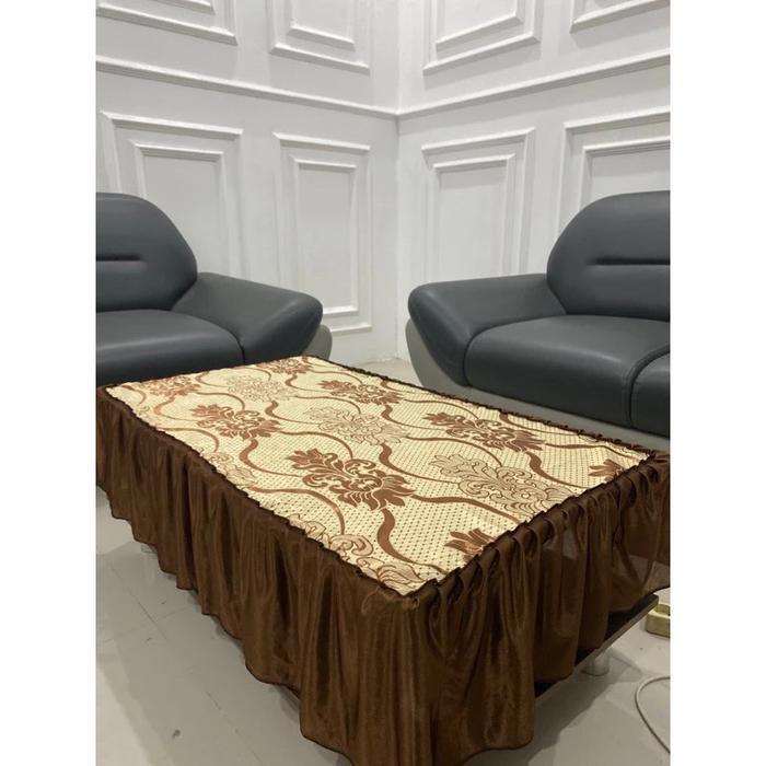 Taplak Meja Ruang Tamu / Taplak Meja Bahan Premium/ Cover Meja Motif Cantik/ Taplak Meja Rumbai Tbk