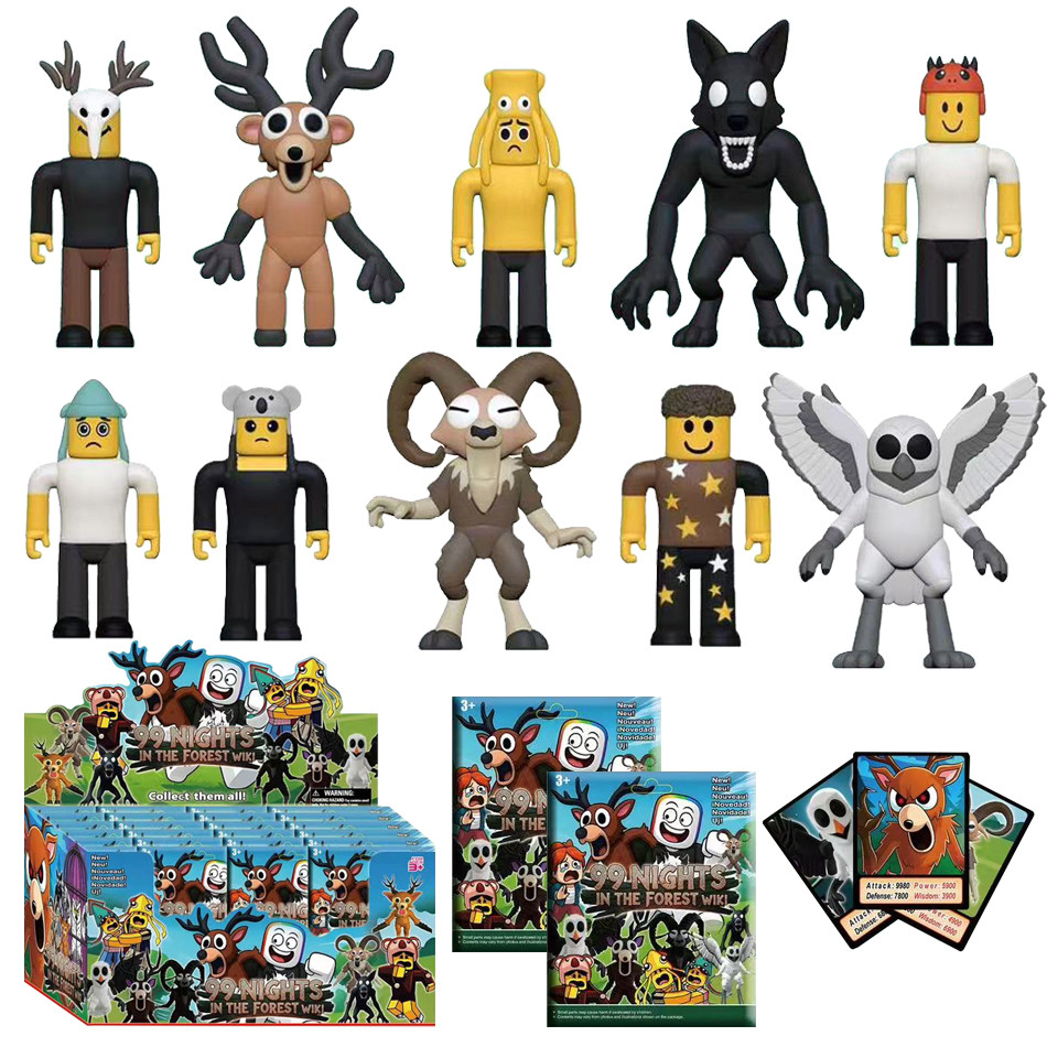 Game 99 Forest Survival Nights Figure Blind Box Action Figurine Kits PVC Model Toys Matching
