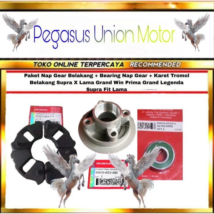 Paket Nap Gear Belakang + Karet Tromol Belakang + Bearing Nap Gear 6203 Supra X Lama Supra Fit Lama