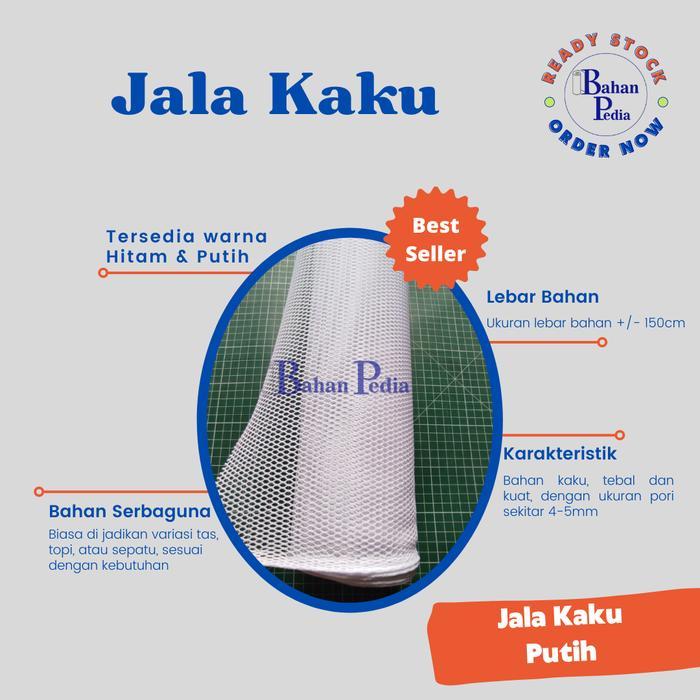 [Meter] Bahan Jala Tebal Kaku Kain Jaring Lapisan 100 x 150 cm - Putih