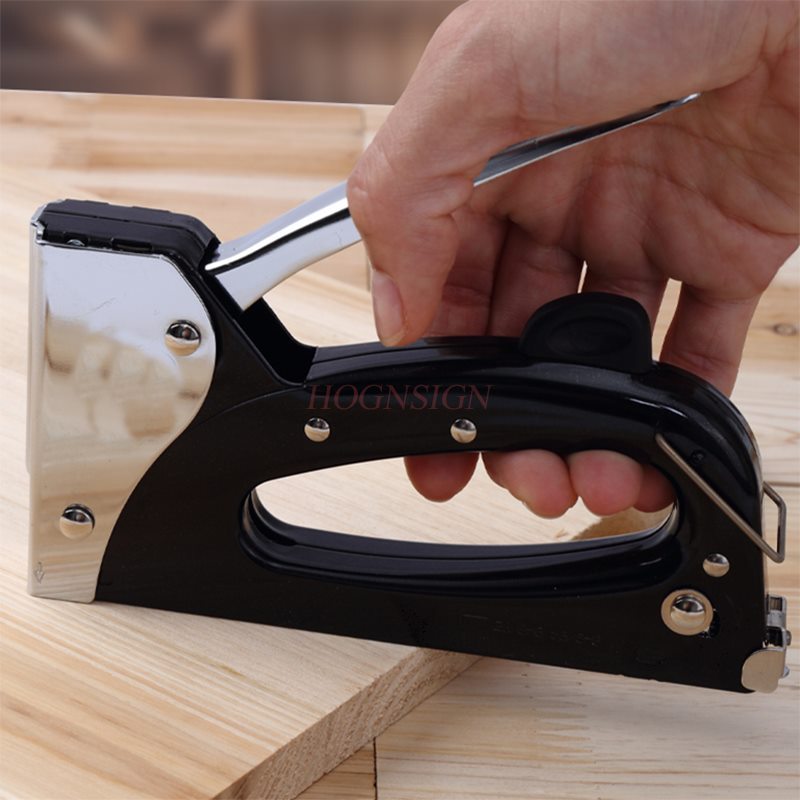 Wooden nail gun, stapler, full body metal nail gun, U-shaped wire slot frame nail shooter