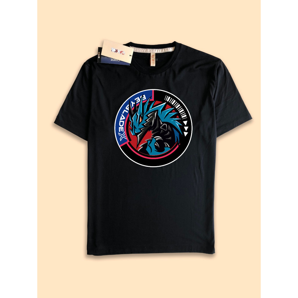 Kaos Tshirt Anime Beyblade X Gear Chip logo Cobalt drake