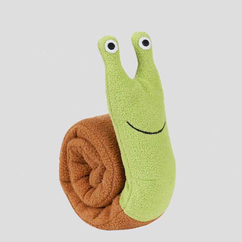 Dog Squeak Toys Pet Sniffing Plush Snails Toys Tibetan Food Molar Puzzle Dog Toys Interactive Dog